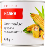 Кукуруза сахарная из целых зерен консервированная стерилизованная Marka Promo в/с ж/б 420г