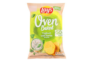Чипсы картофельные запеченные со вкусом йогурта с травами Oven baked Lay's м/у 110г