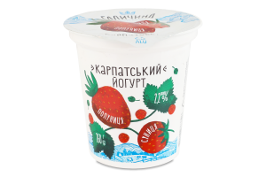 Йогурт 2.2% десертный с наполнителем Клубника-земляника Карпатский Галичина ст 260г