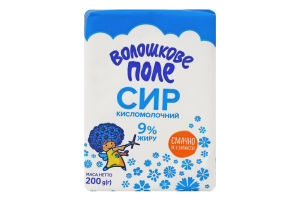 Сир кисломолочний 9% 200г еколін Волошкове поле