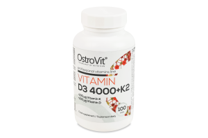 Добавка дієтична таблетки Vitamin D3+K2 4000 OstroVit 100шт