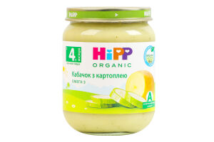 Пюре овощное для детей от 4мес Кабачок с картофелем Organic Hipp с/б 125г