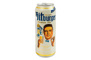 Пиво 0.5л 4.8% светлое фильтрованное пастеризованное Premium Pils Bitburger ж/б