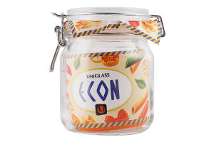 Банка со стеклянной крышкой 750мл №8.39-C100-750 Econ round Uniglass 1шт