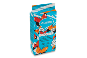 Кофе натуральный жареный молотый без кофеина Decaf Gemini в/с в/у 250г