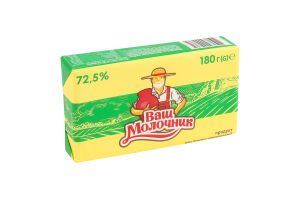 Продукт растительно-сливочный 72.5% Паста Ваш Молочник м/у 180г