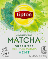 Lipton Magnificent Matcha Green Tea With Pure Matcha Mint Tea Bags - 15 CT