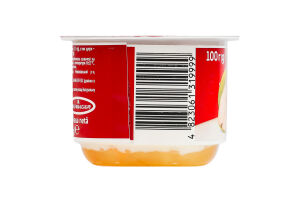 Творожок 4.2% взбитый с наполнителем фруктовым двухслойный Персик-груша Чудо ст 100г