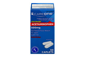 CareOne Extra Strength Acetaminophen Caplets - 50 CT