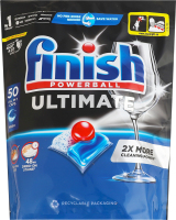 Засіб для миття посуду в посудомийних машинах в капсулах All in 1 Ultimate Powerball Finish 50шт