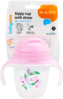 Поїлка-непроливайка 240мл з обтяженою соломкою та герметичною кришкою в асортименті БейбіОно