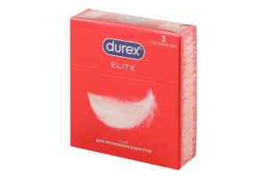 Презервативы латексные тонкие с силиконовой смазкой Elite Durex 3шт