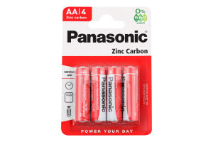 Батарейки АА R6 MN1500 Zinc Carbon Panasonic 4шт
