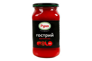 Соус стерилізований Гострий фірмовий Руна с/б 485г