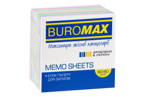 Блок паперу для записів 80х80х30мм №BM.2232 Веселка Buromax 1шт