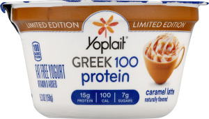 Yoplait Greek 100 Protein Fat Free Yogurt Caramel Latte