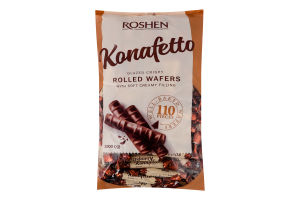 Трубочки вафельные глазированные Konafetto blanc Roshen м/у 1кг