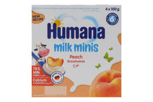 Продукт кисломолочний для дітей від 6міс Peach Milk Minis Humana к/у 4х100г