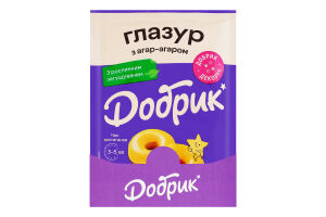 Глазур з агар-агаром зі смаком лимона жовта Добрик м/у 100г