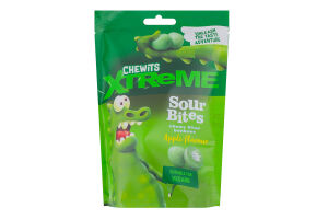 Конфеты со вкусом яблока и лимона с кислинкой Sour bites Xtreme Chewits д/п 115г