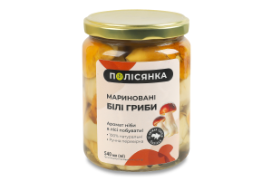 Грибы маринованные Белые Полісянка с/б 360г
