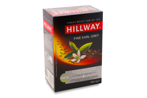 Чай чорний байховий листовий з ароматом бергамоту Fine Earl Grey Hillway в/с к/у 100г