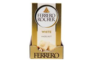 Шоколад белый с ореховой начинкой и измельченными лесными орехами Ferrero Rocher к/у 90г