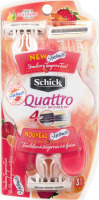 Schick Quattro For Women Razors With Skintimate Scented Handles Strawberry Tangerine Twist - 3 CT