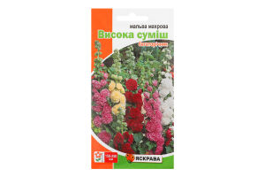 Насіння Квіти Мальва махрова висока суміш 0,3г Яскрава