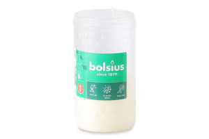 Свічка Bolsius біла 90мм 20 годин