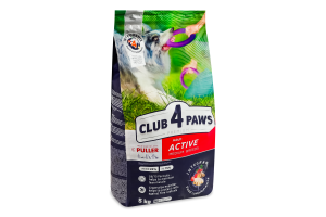 Корм сухой полнорационный для взрослых активных собак средних пород Актив Premium Club 4 Paws м/у 5кг