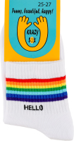 Шкарпетки унісекс Веселка білі з малюнком р.25-27 1957 Krazy Sox
