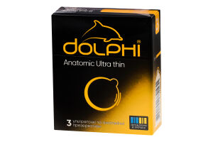Презервативы в силиконовой смазке с накопителем Anatomic Ultra thin Dolphi 3шт