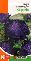 Насіння Квіти Айстра Каролін синя півонієподібна 0,3г Яскрава