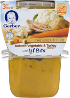 Gerber 3rd Foods Autumn Vegetable & Turkey Dinner with Lil' Bits - 2 CT