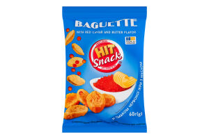 Сухарики хрустящие оригинальные со вкусом красной икры с маслом Багет Hit snack м/у 60г