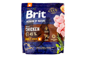 Корм сухий для дорослих собак Chicken Medium Brit д/п 1кг