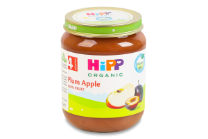 Пюре фруктовое для детей от 4мес пастеризованное Слива-яблоко Organic Hipp с/б 125г