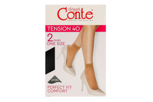 Носки женские Conte elegant Tension 40den 23-25 nero 2пары