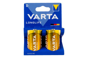 Элемент питания щелочный D 1.5V LR20 Longlife Varta 2шт
