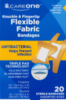CareOne Kuckle & Fingertip Bandages Flexible Fabric - 20 CT