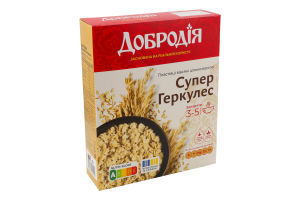 Пластівці вівсяні цільнозернові Супер Геркулес Добродія к/у 500г
