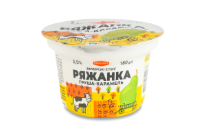 Ряжанка 2.5% густа десертна Груша-карамель РадиМо ст 180г
