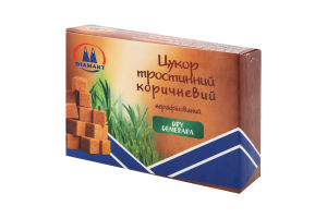 Цукор тростинний коричневий пресований 250г Діамант