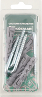 Дюбель з шуруп-гаком прямий Ф10 4шт блістер Косман