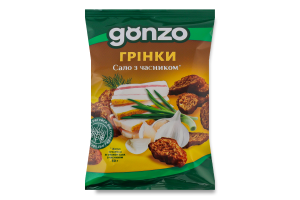 Сухарики ржаные со вкусом сала с чесноком Гренки Gonzo м/у 50г