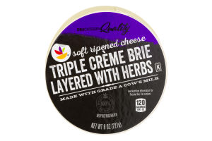 Ahold Soft Ripened Cheese Triple Creme Brie Layered with Herbs