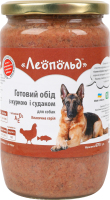 Корм консервированный для собак Готовый обед с курицей и судаком Классическая серия Леопольд с/б 670г
