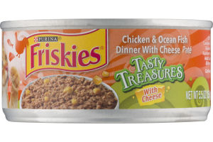 Purina Friskies Tasty Treasures Cat Food Chicken & Ocean Fish Dinner with Cheese Pate