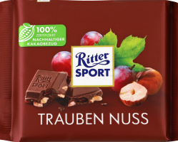 Шоколад молочний з родзинками та шматочками фундука Ritter Sport м/у 100г